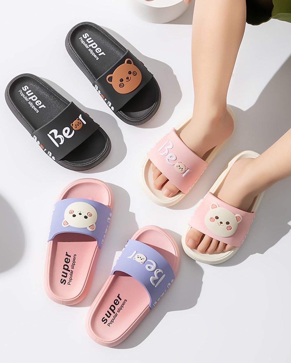 幼兒園必備可愛爆表熊熊拖鞋/室內拖