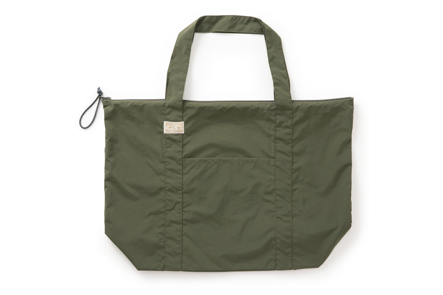 中川政七 - 軟尼龍附拉鍊大托特包/ 軍綠