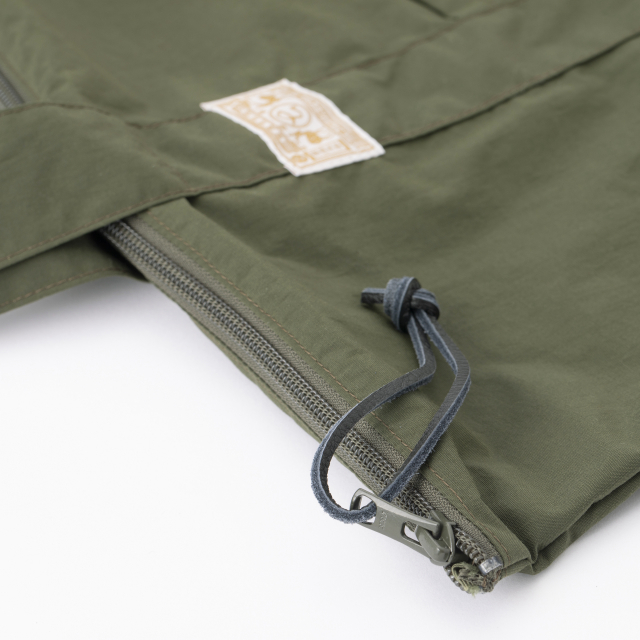 中川政七 - 軟尼龍附拉鍊大托特包/ 軍綠