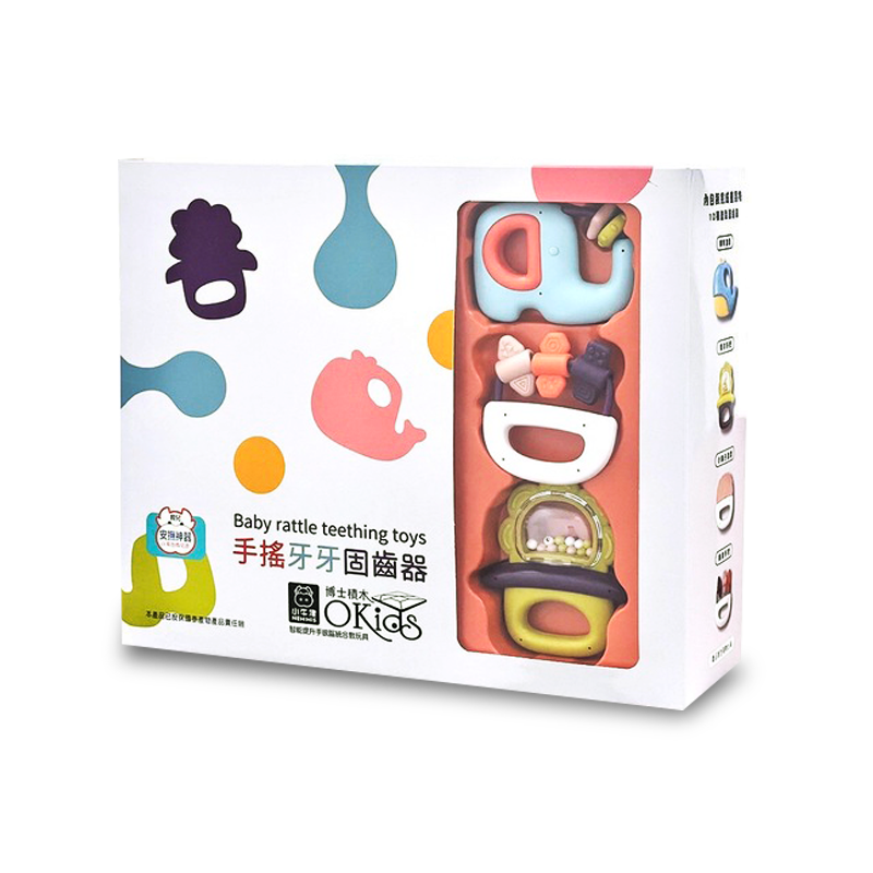 Okids 博士積木 手搖牙牙固齒器禮盒
