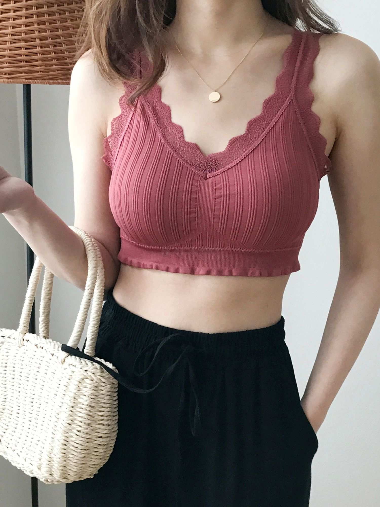韓國高質幼帶LACE Bra Top-7色 #AS285