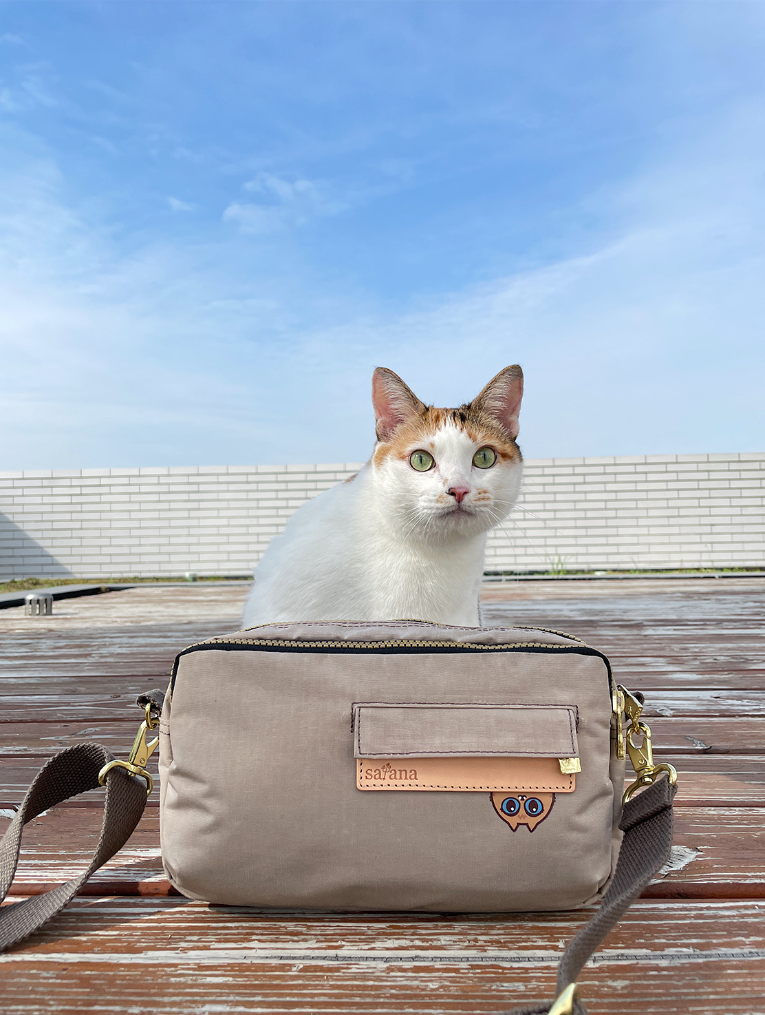 斜肩包 奶茶色包包 聯名款 斜背包 棕色包 包包推薦 【ㄟ~ 辛來的】躲貓貓斜背包 satana SKMK0060 奶茶色 KOL推薦 IG網紅 @its_lubaooooo