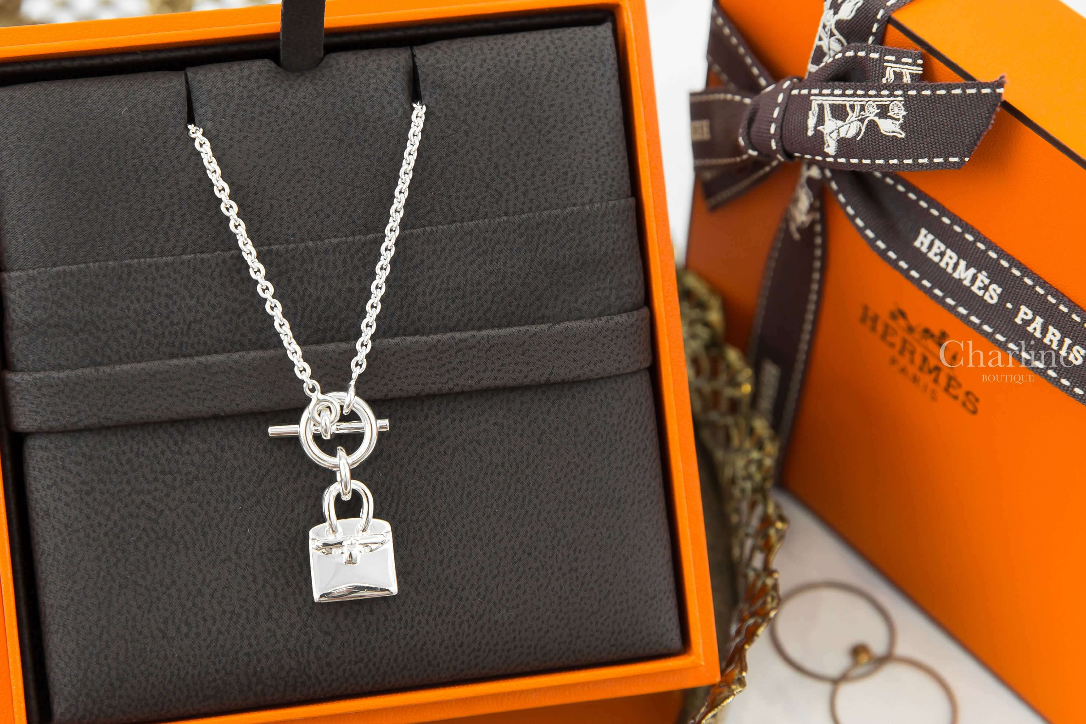 Hermès Birkin Amulette Pendant 銀色鉑金包銀飾墜飾項鍊