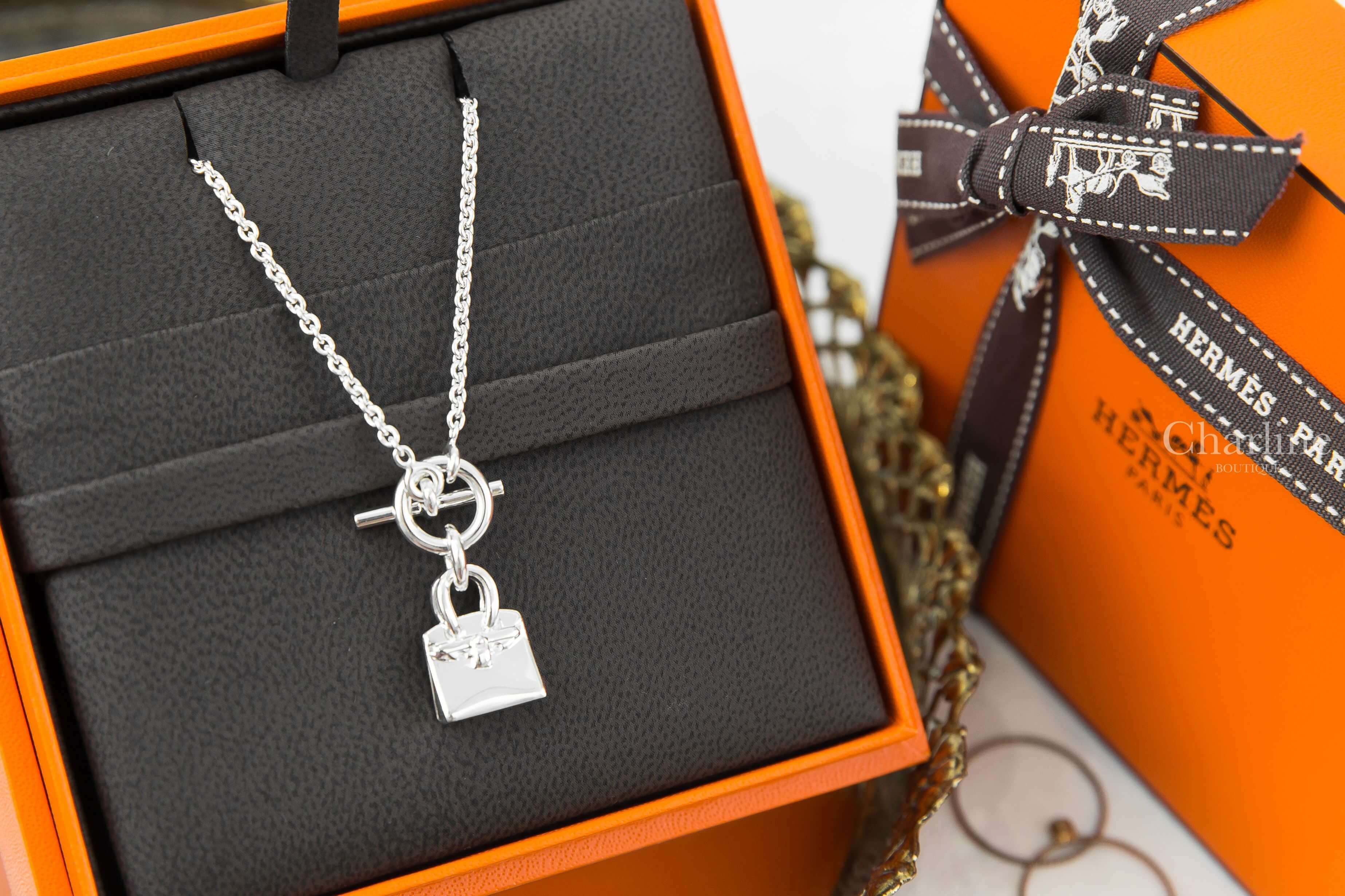 Hermès Birkin Amulette Pendant 銀色鉑金包銀飾墜飾項鍊-Charline Boutique 精品代購