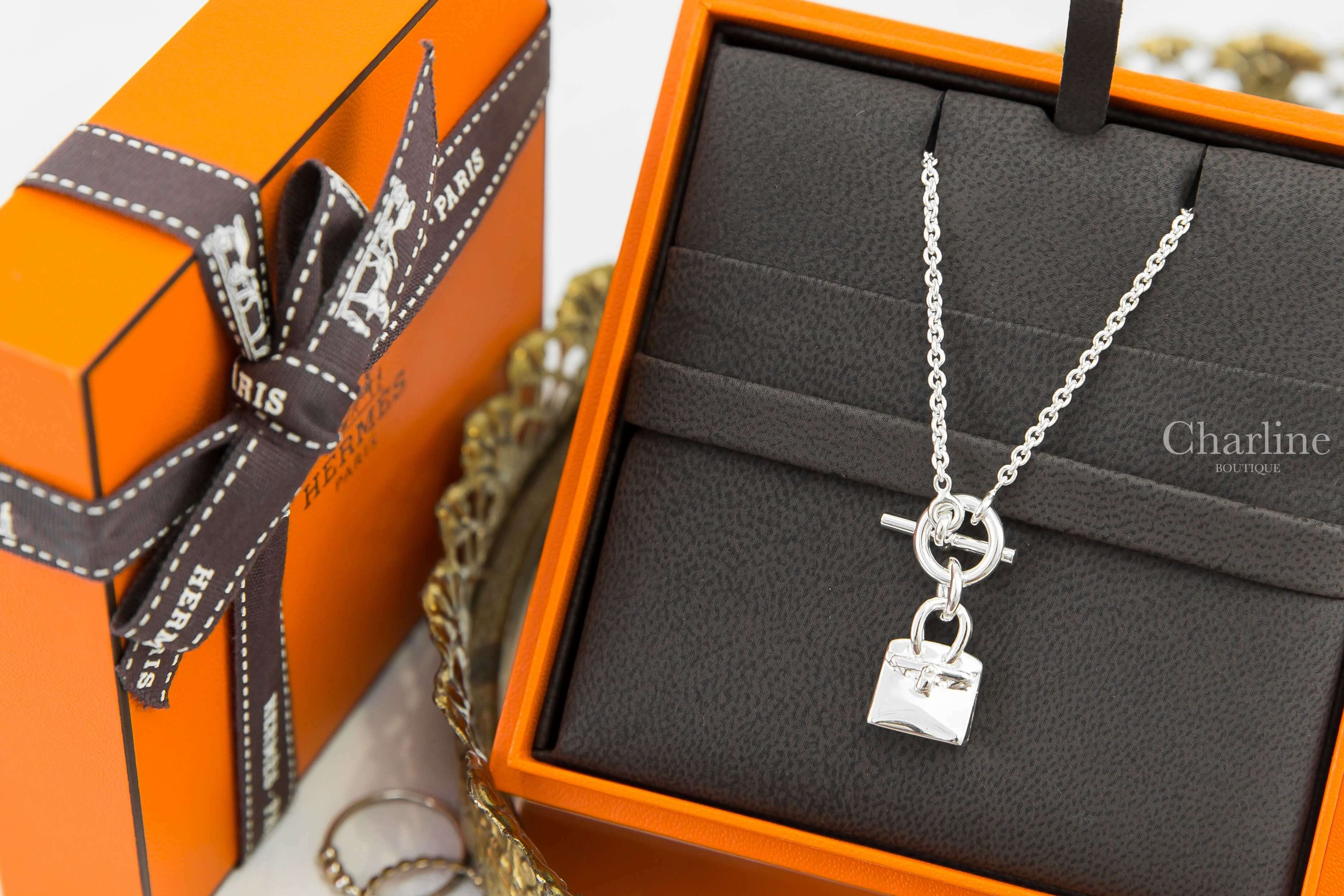 Hermès Birkin Amulette Pendant 銀色鉑金包銀飾墜飾項鍊-Charline Boutique 精品代購