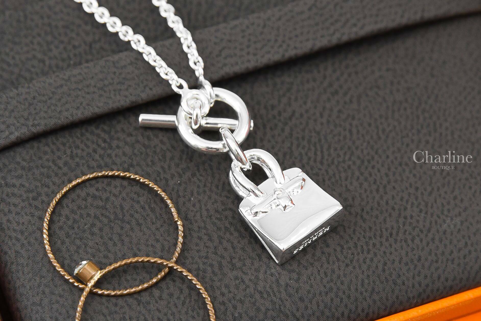 Hermès Birkin Amulette Pendant 銀色鉑金包銀飾墜飾項鍊