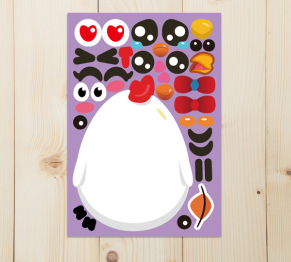 復活節動物表情貼紙套裝(24PCS)63313