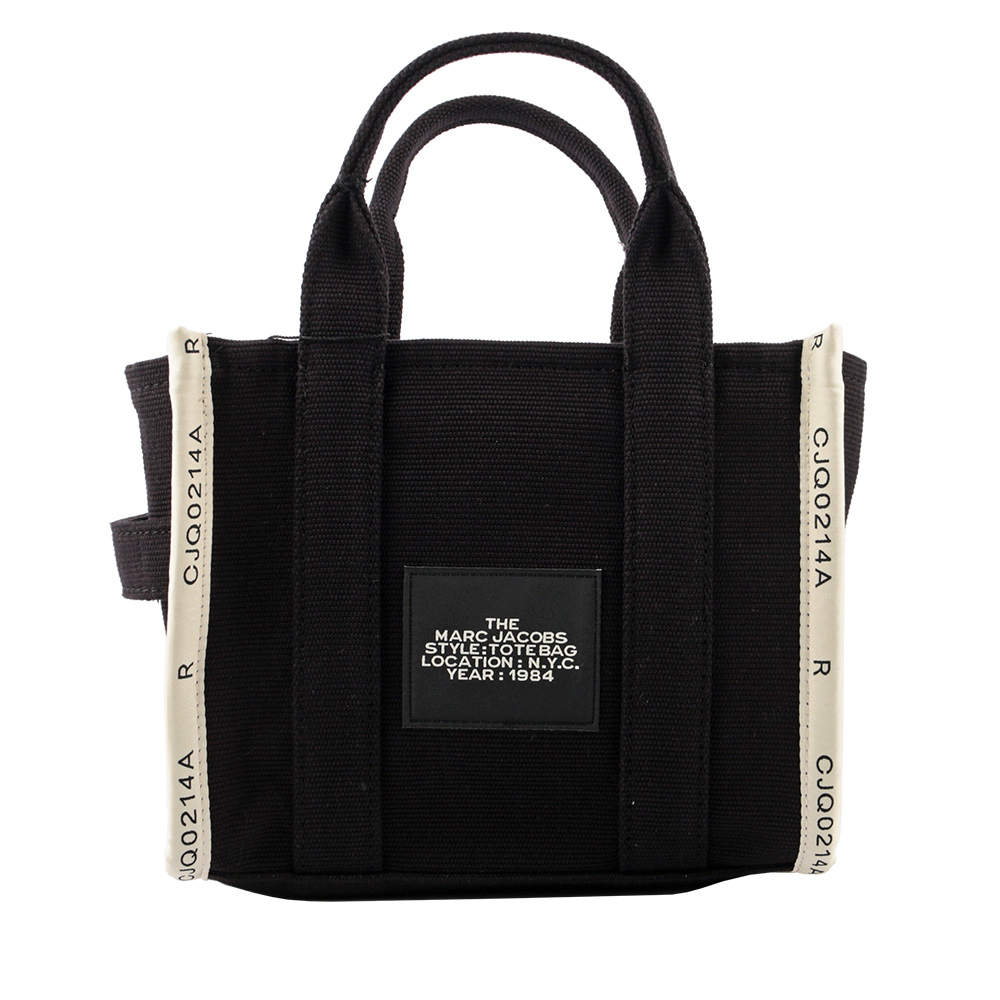 【MARC  JACOBS】THE JACQUARD TOTE 雙色小款托特包(黑色/米色) M0017025 001