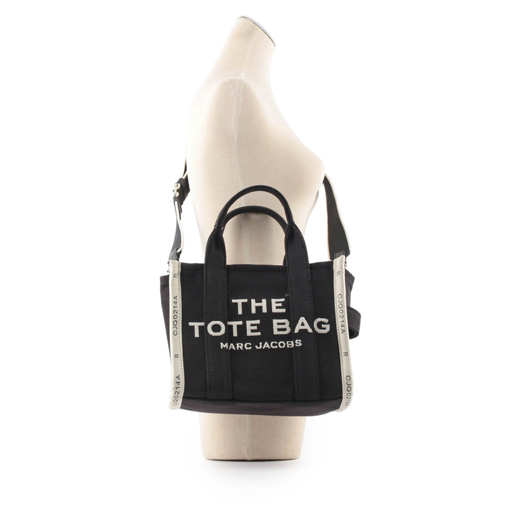 【MARC  JACOBS】THE JACQUARD TOTE 雙色小款托特包(黑色/米色) M0017025 001