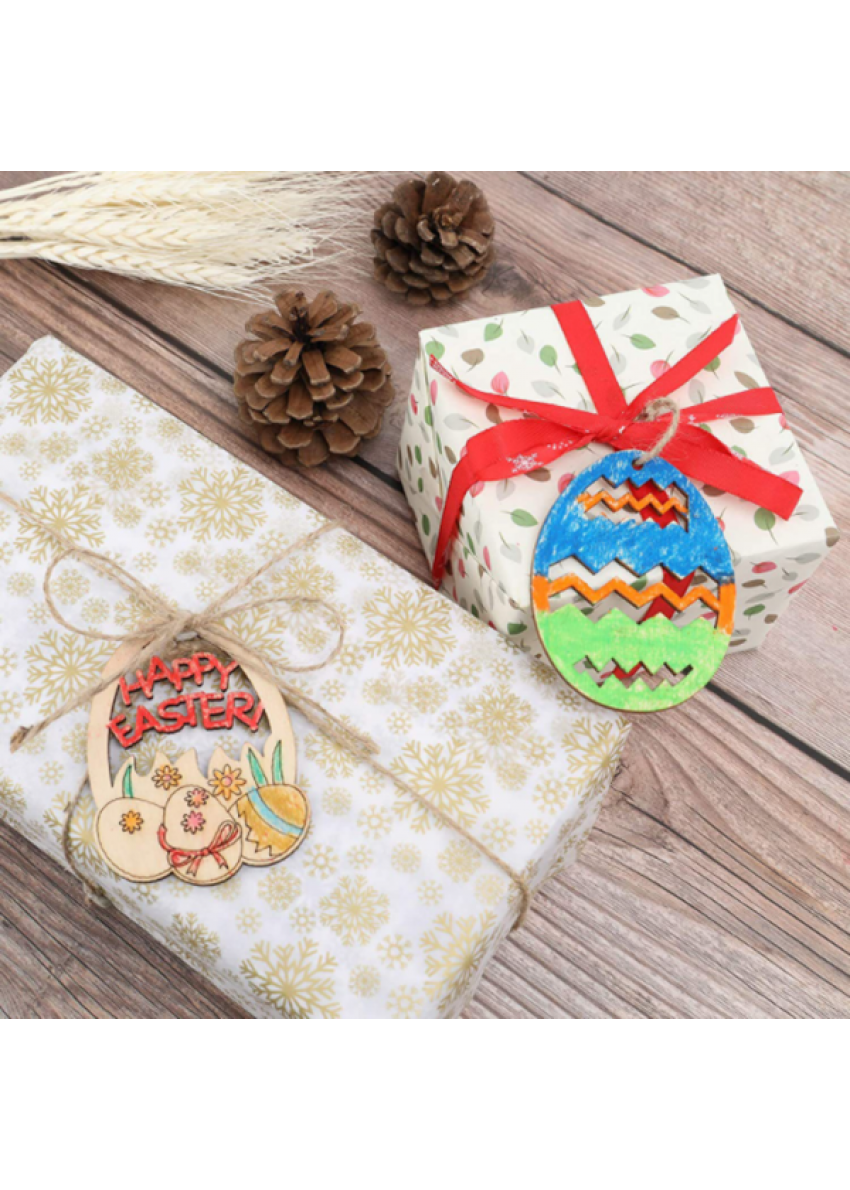 DIY復活節木質彩蛋塗色掛件(6PCS) 65825