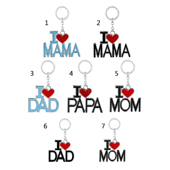 現貨區 我愛爸爸媽媽”創意鑰匙扣 2-048