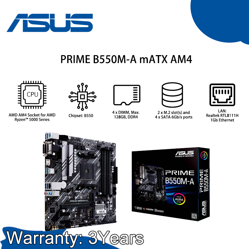 ASUS B550M-A WIFI Ryzen 5 4500 16GB ASUS 主機板PRIME B550M-A, AMD®