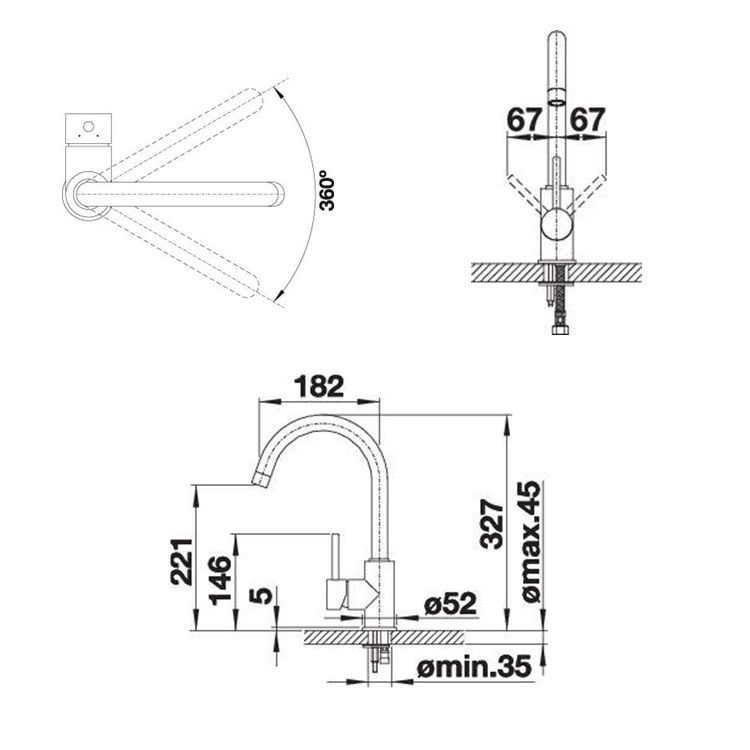 Blanco "Mida" 519415 Kitchen Mixer (Anthracite & Chrome) - GA Approval & Wels