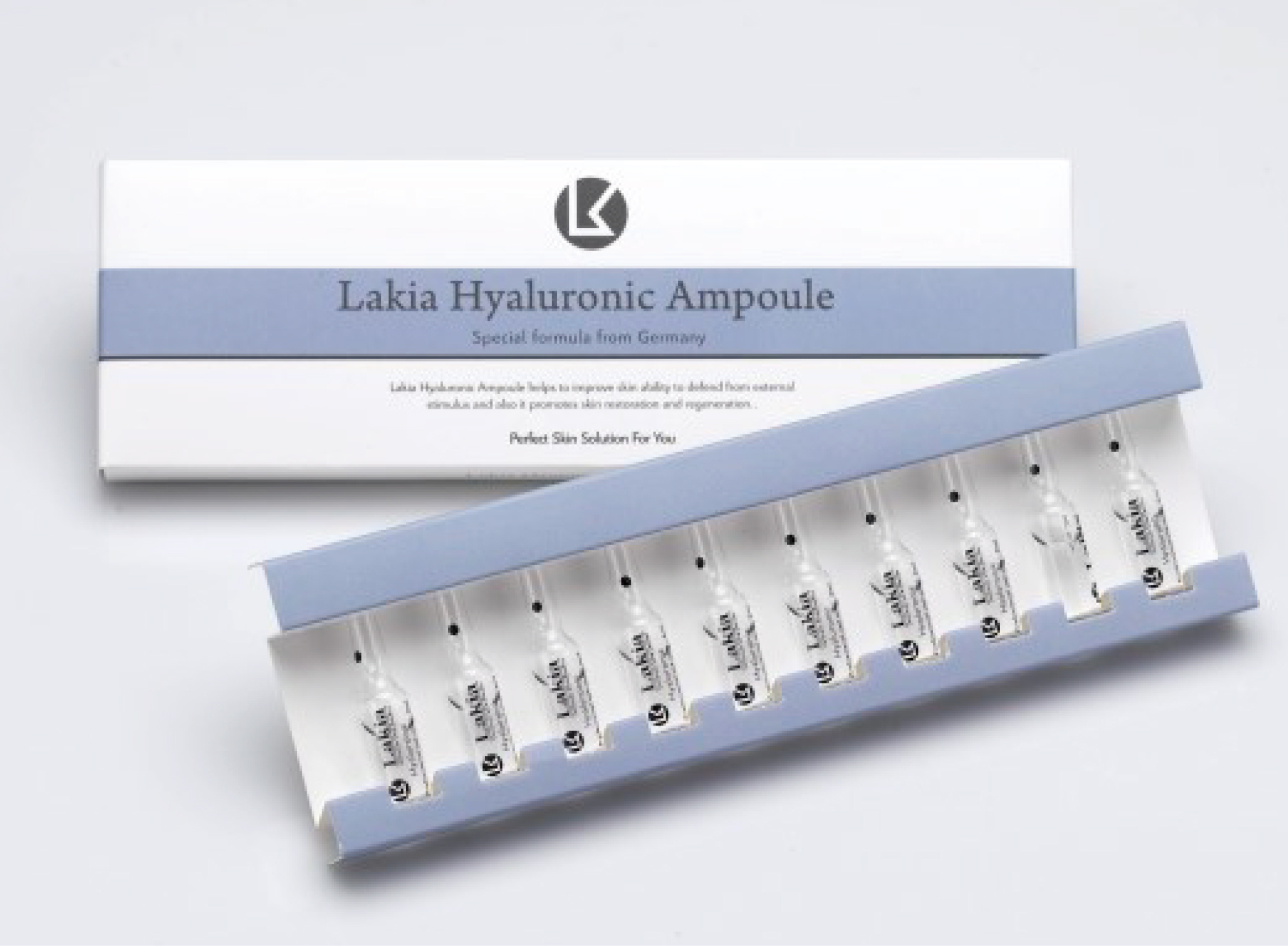 韓國LAKIA AMPOLUES 安瓶 (藍色) HYURONIC ADIC 透明質酸水份 2MLX10