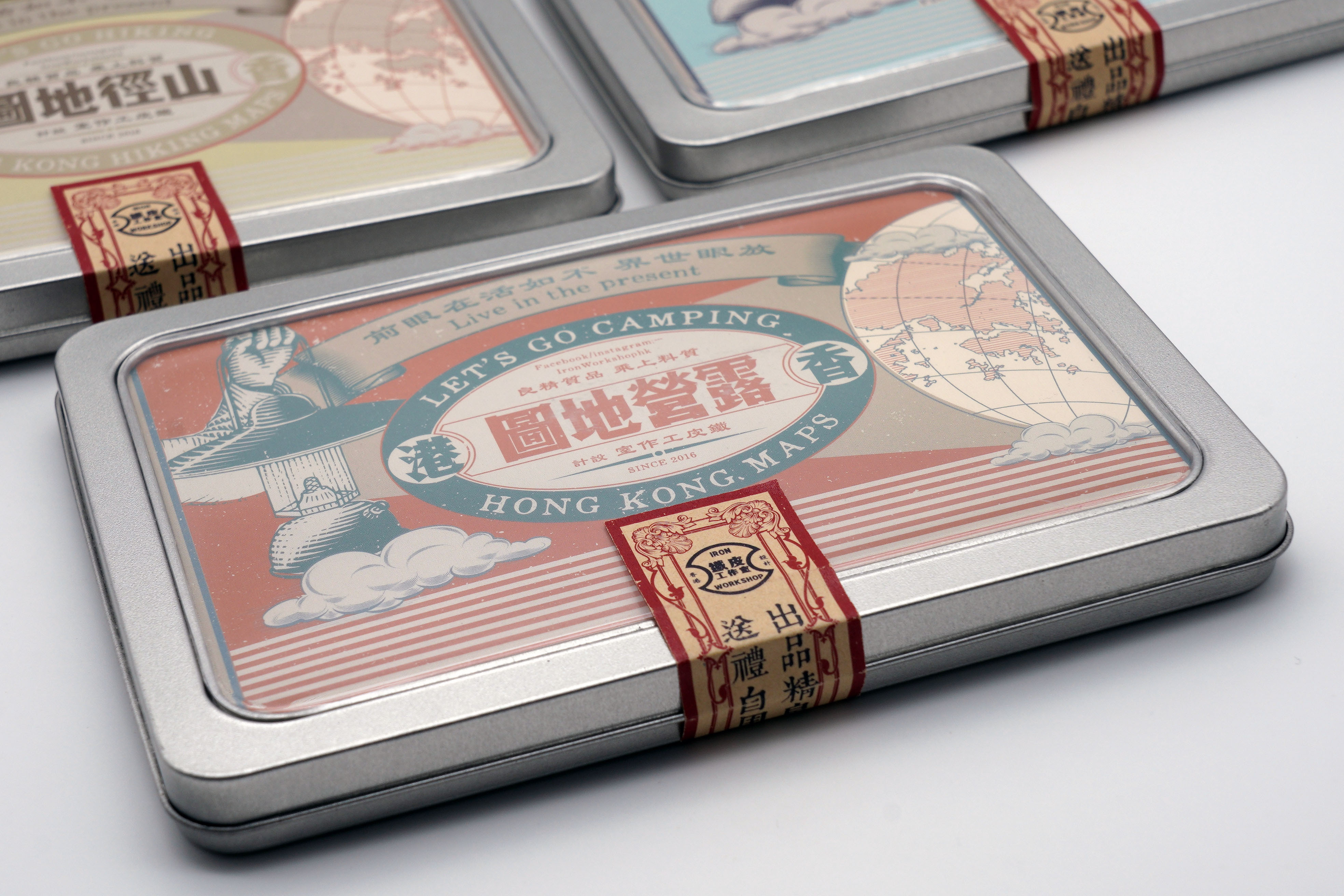 鐵皮工作室 - 香港露營地圖｜內附明信片一張 | 精美鐵盒裝｜紀錄本地人事物｜香港設計