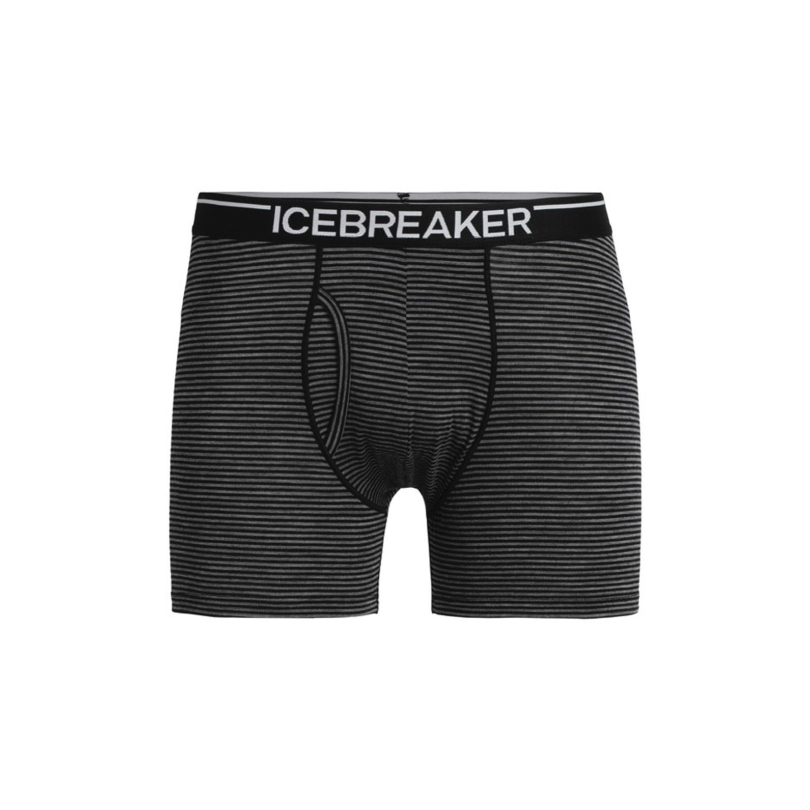 icebreaker Anatomica 羊毛開口四角內褲-BF150-黑灰條紋 男生