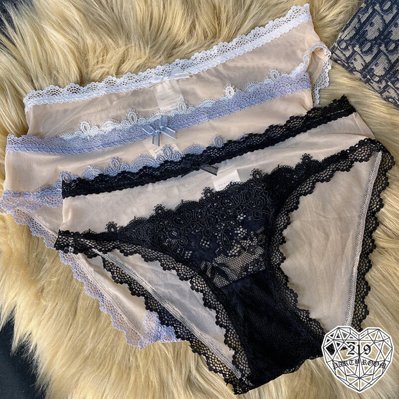 法式蕾絲透膚內褲