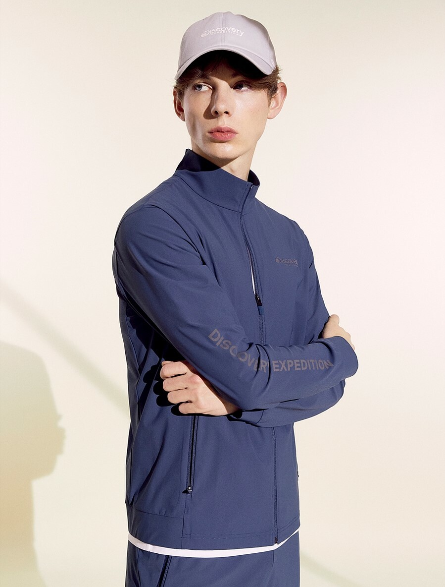 韓國代購 Discovery Essential Cooling 男 訓練 夾克 外套 深藍色 DMTR63023-TQD