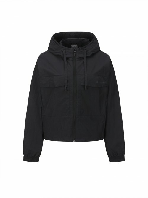 Discovery 大口袋 短版 女 風衣 夾克 外套 黑色 DWWJ92023-BKS