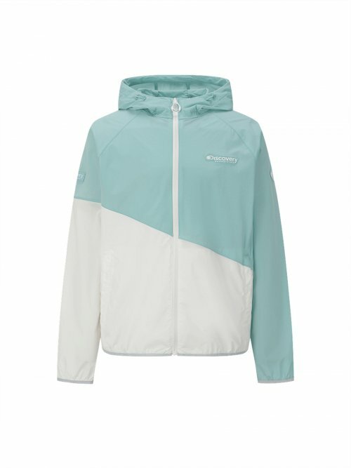 Discovery 輕便 男 連帽 風衣 夾克 外套 水藍色 DMWJ51023-MTD