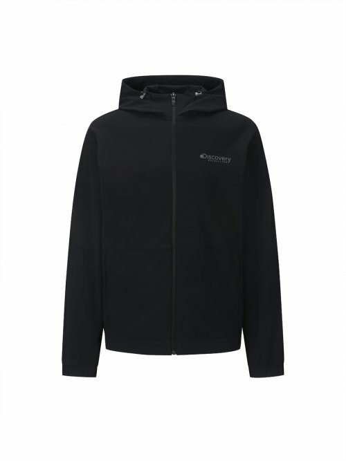 Discovery 輕便 男 訓練 連帽 風衣 夾克 外套 黑色 DMTR65023-BKS