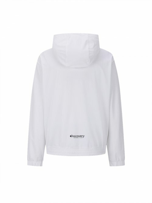 Discovery 輕便 男 訓練 連帽 風衣 夾克 外套 白色 DMTR65023-WHS