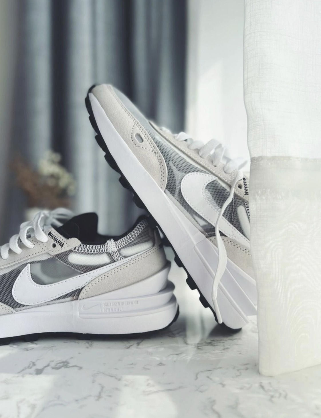 NIKE WAFFLE ONE GS 大童鞋 女段 灰白 小sacai 解構 增高 dc0481-100