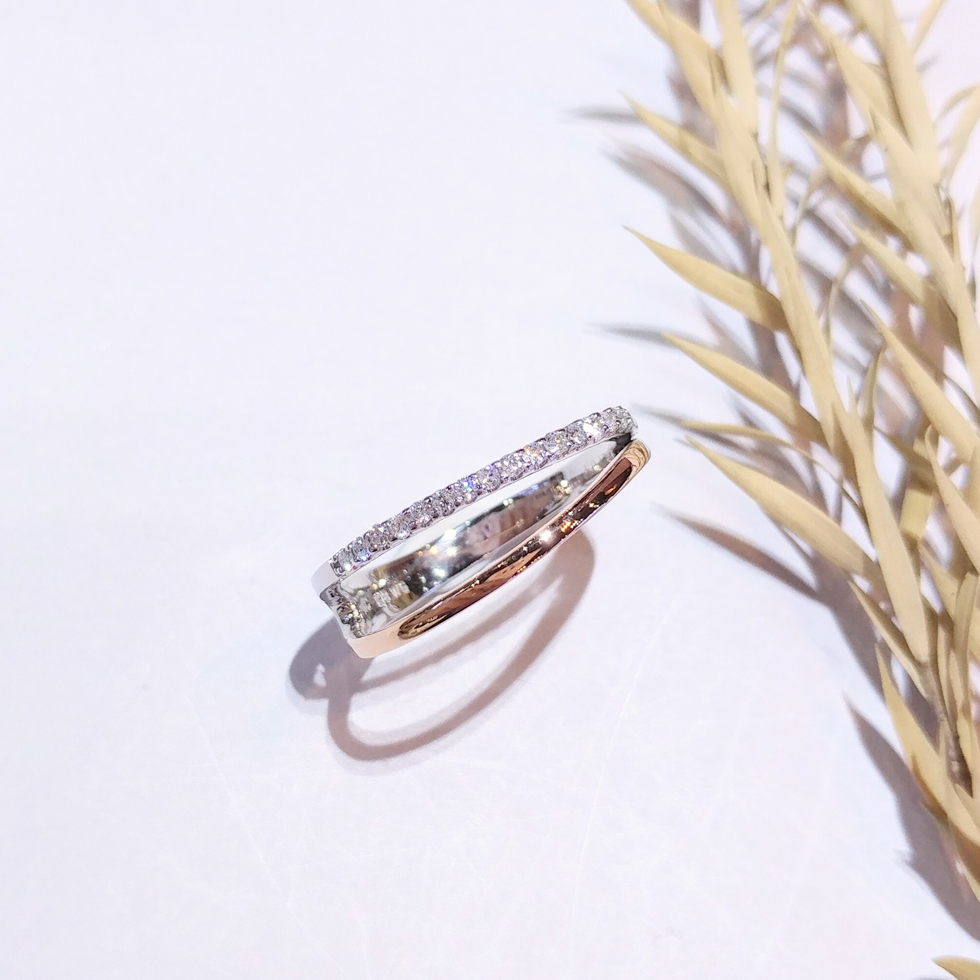 全新18K金12份鑽石戒指