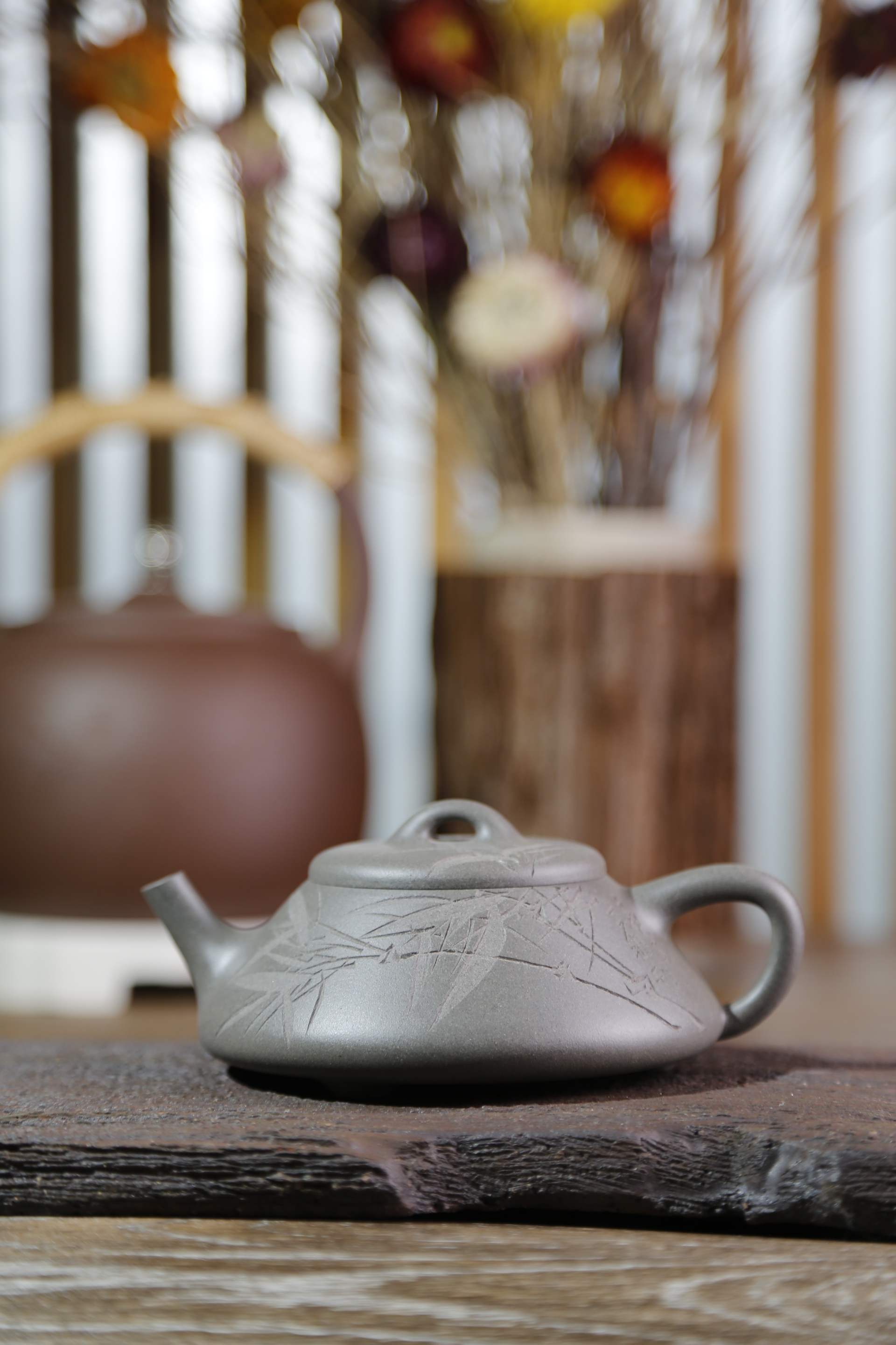 【彭年石瓢(竹)】--全手工彭年石瓢刻上竹子，非一般工手能夠駕馭。