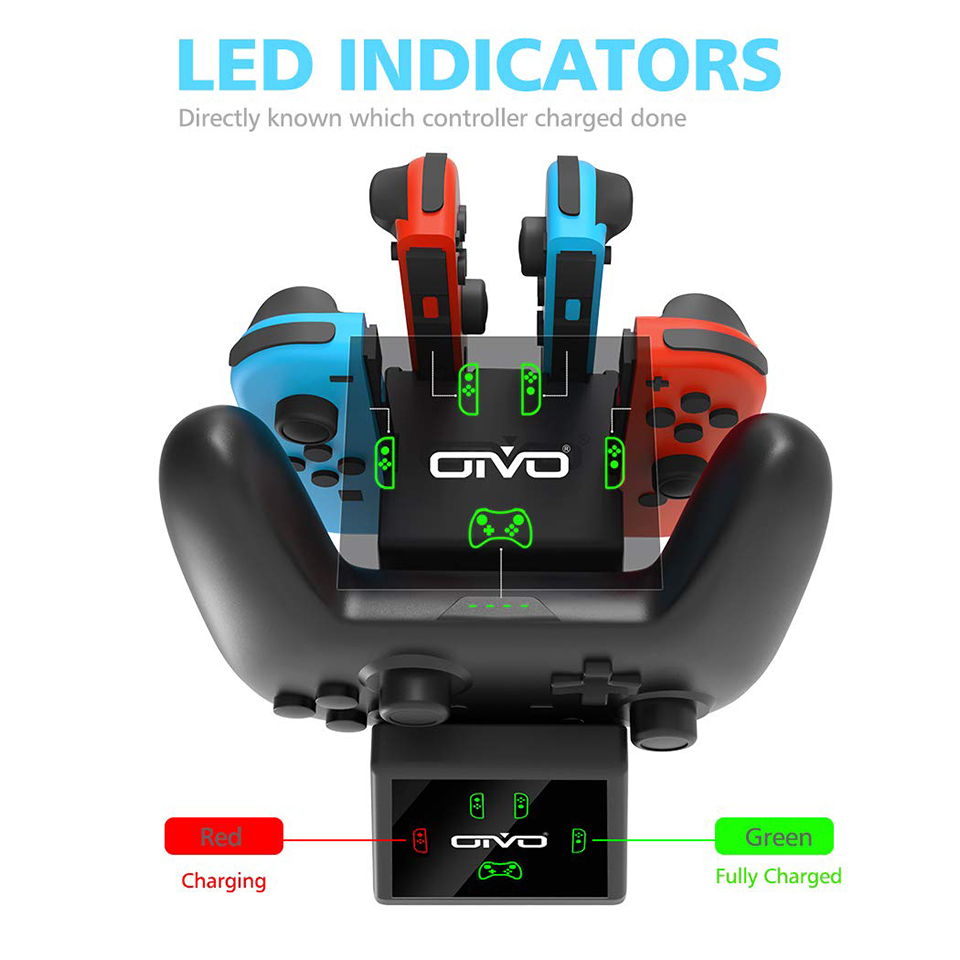 NS OIVO 方型帶燈PRO+手把5合1充電座