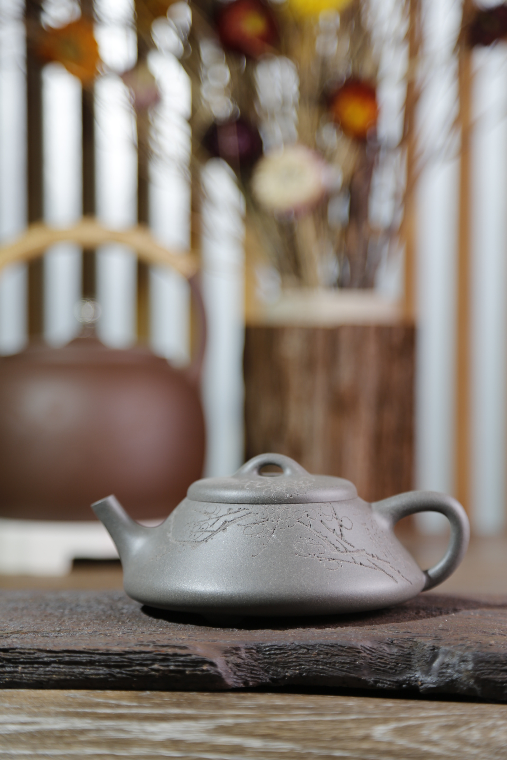 【彭年石瓢(刻梅)A】--全手工彭年石瓢刻上梅花，非一般工手能夠駕馭。