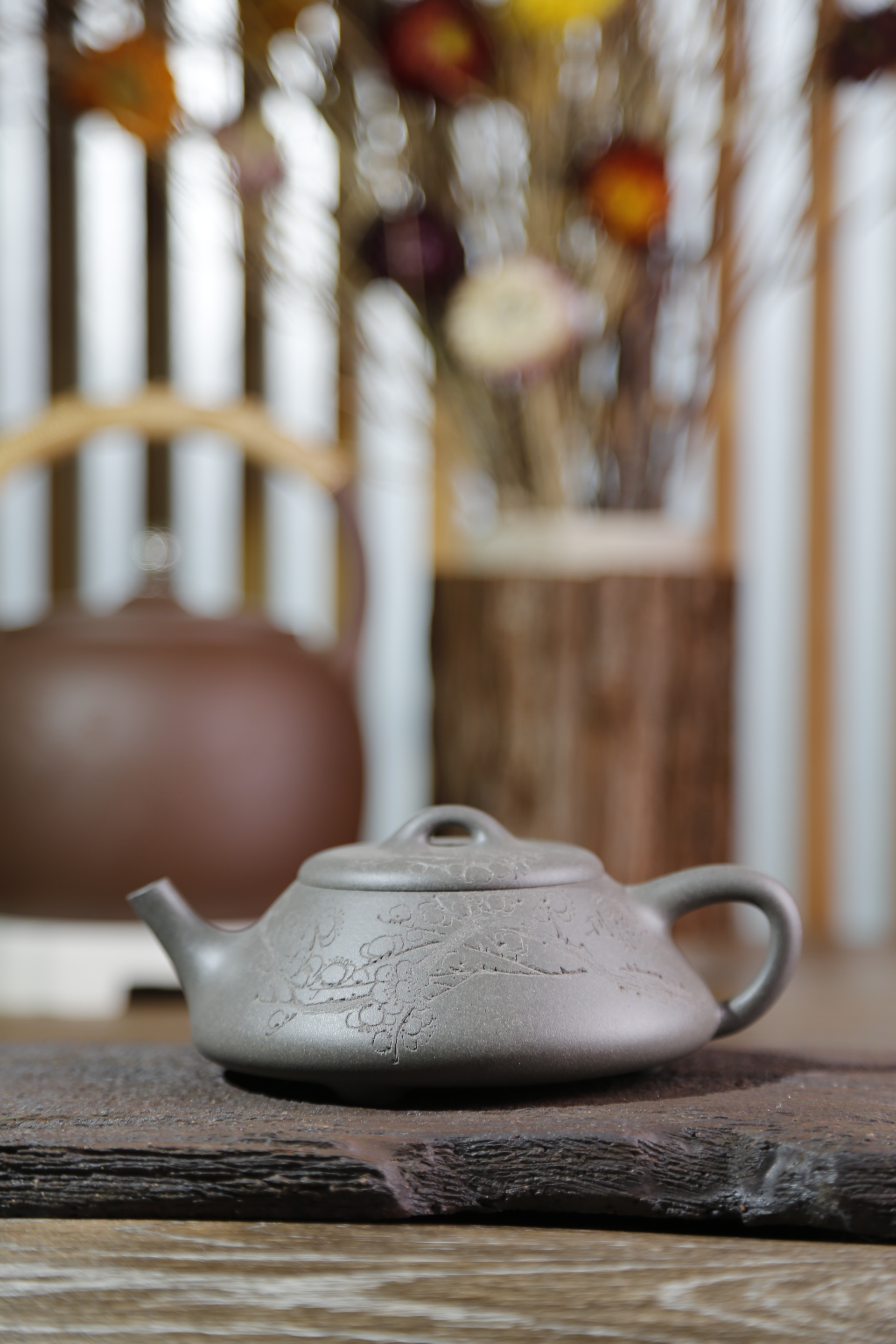 【彭年石瓢(刻梅)B】--全手工彭年石瓢刻上梅花，非一般工手能夠駕馭。