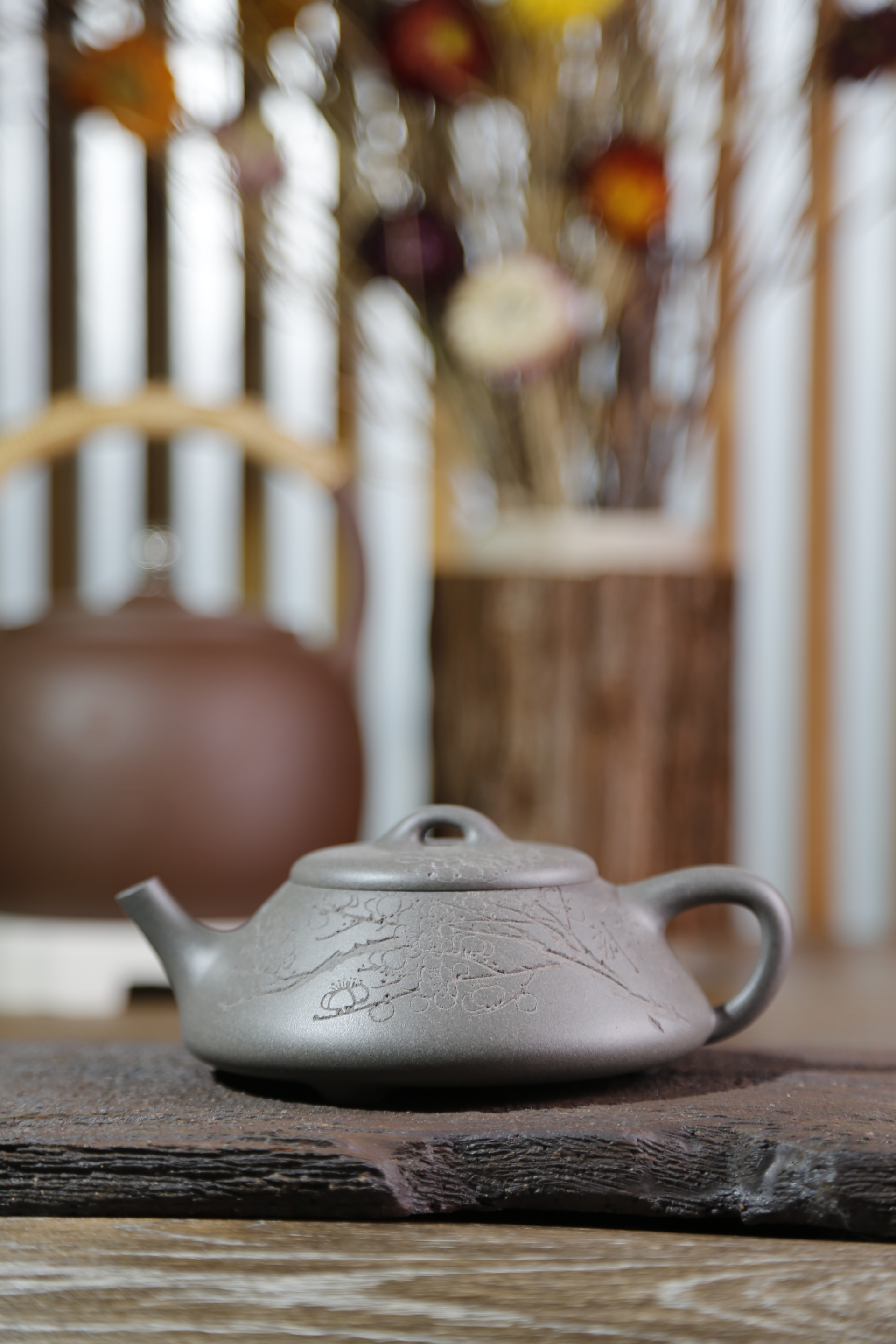 【彭年石瓢(刻梅)C】--全手工彭年石瓢刻上梅花，非一般工手能夠駕馭。