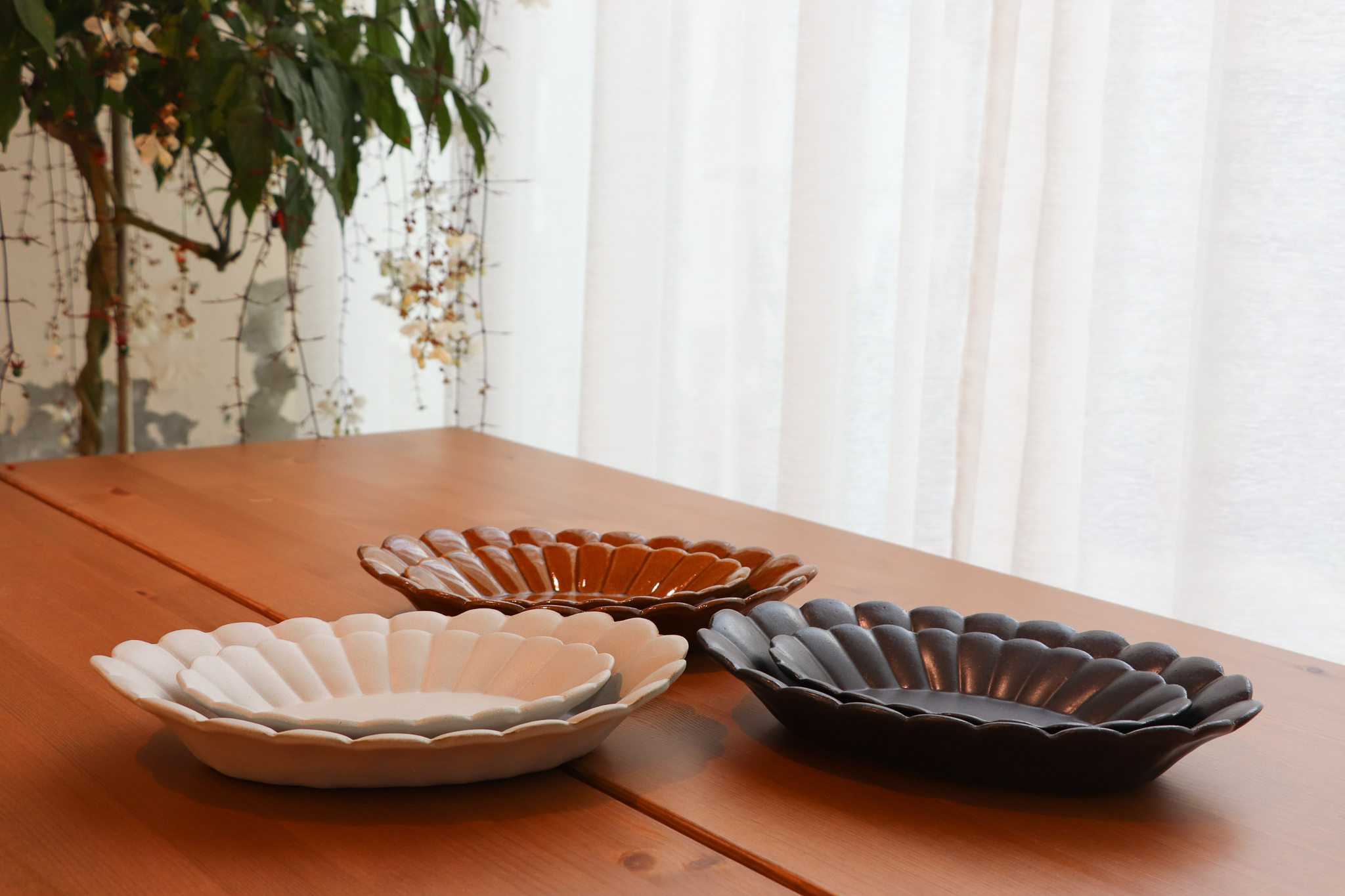 Mashiko Yaki 益子燒 寬菊紋 橢圓皿