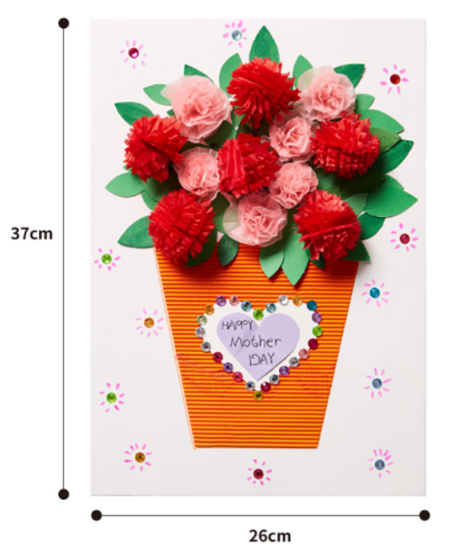 手工DIY立體康乃馨盆栽賀卡材料包 M1642