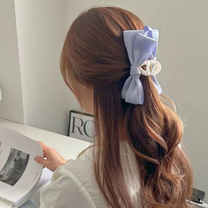 2204065冰沙蝴蝶結大抓夾 紫色