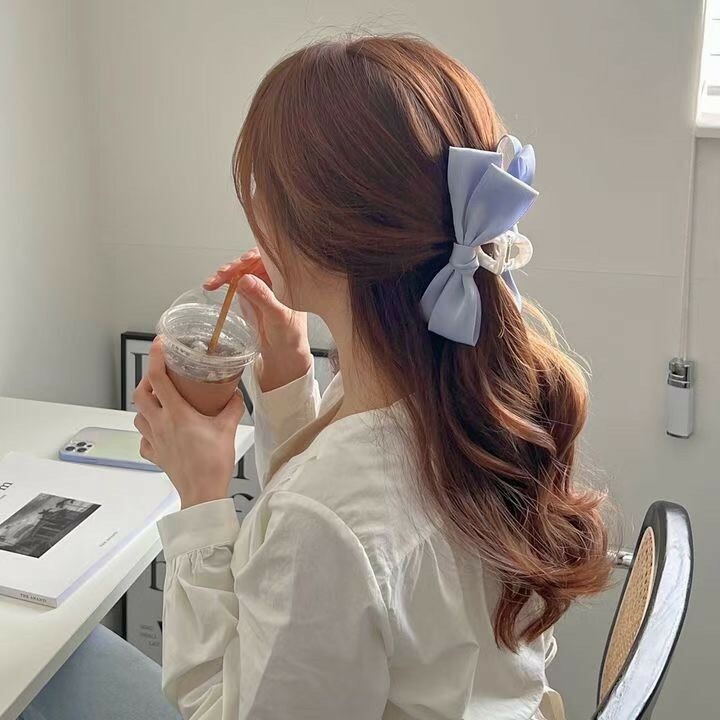 2204065冰沙蝴蝶結大抓夾 紫色