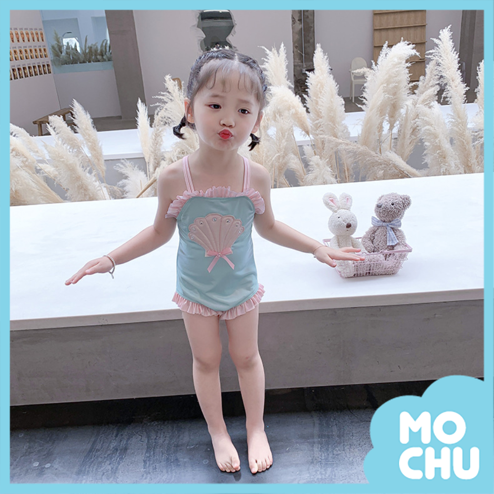 絢彩貝殼連身泳衣