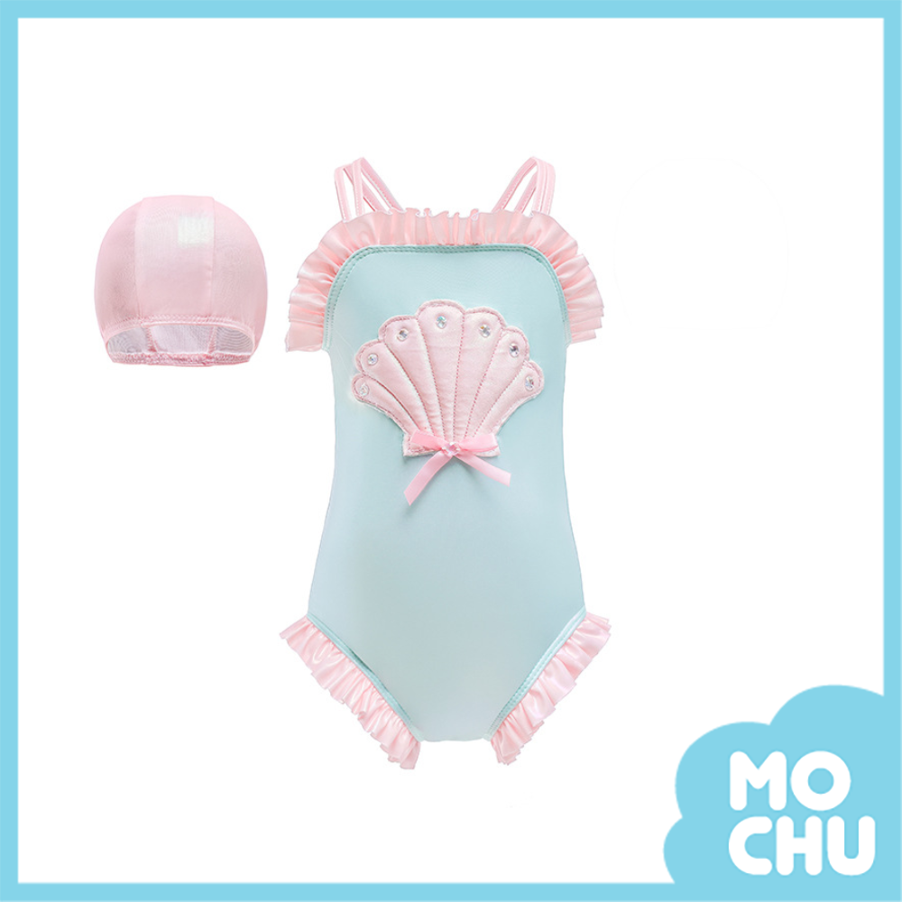 絢彩貝殼連身泳衣