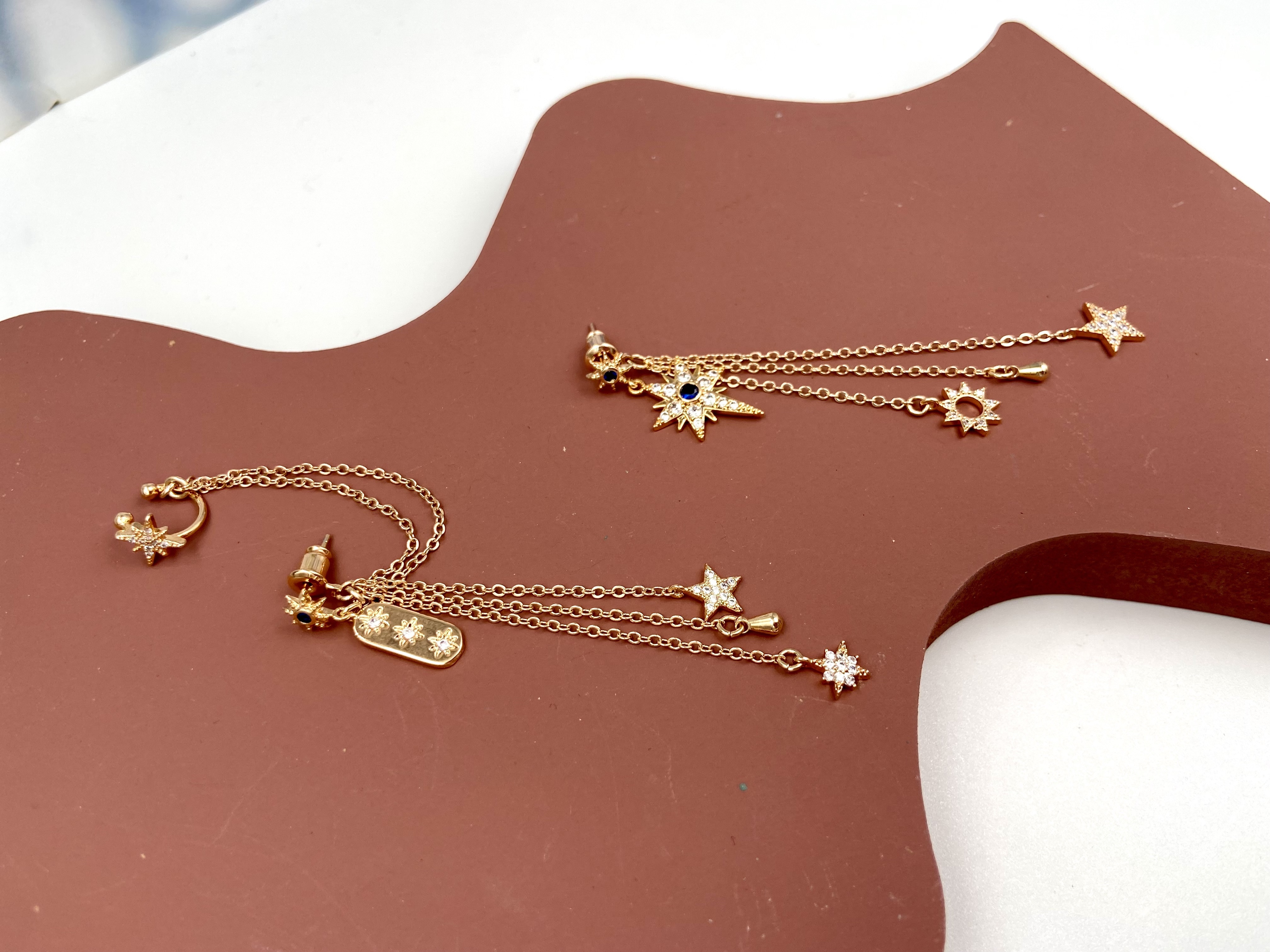 COLE COOL兩用純銀耳骨耳線星星太陽耳環耳夾