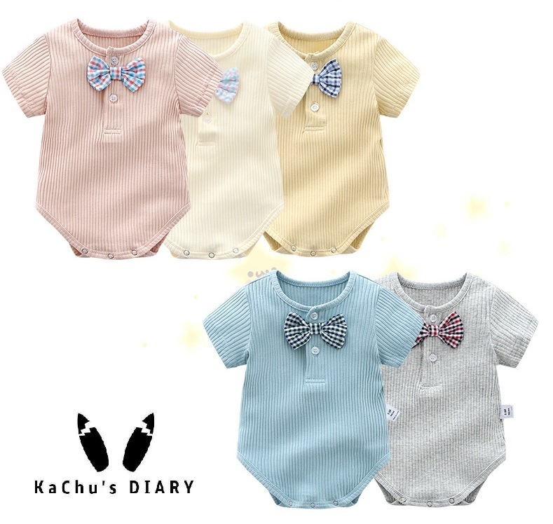 有機棉領結包屁衣