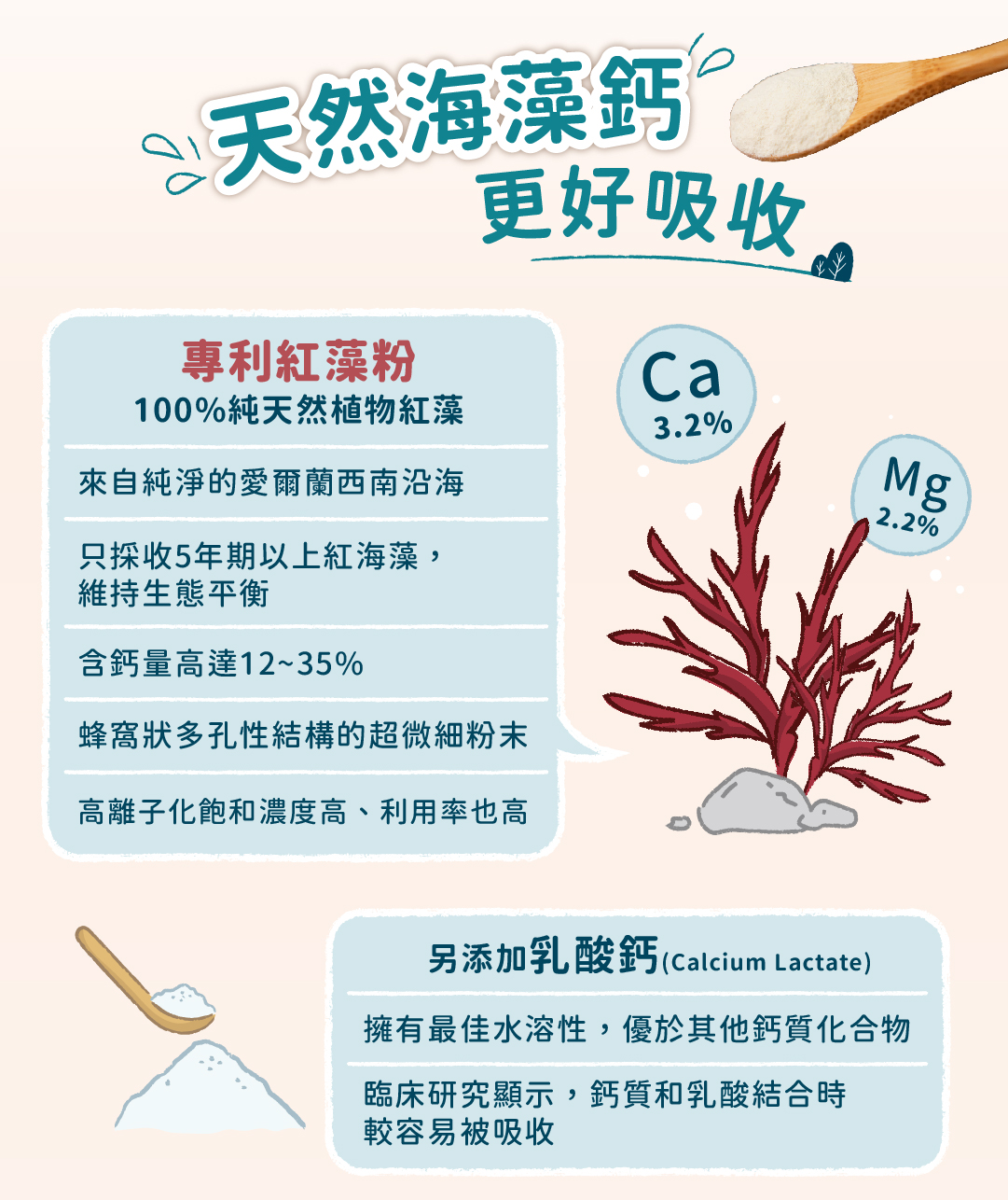 天然海藻鈣，更好吸收