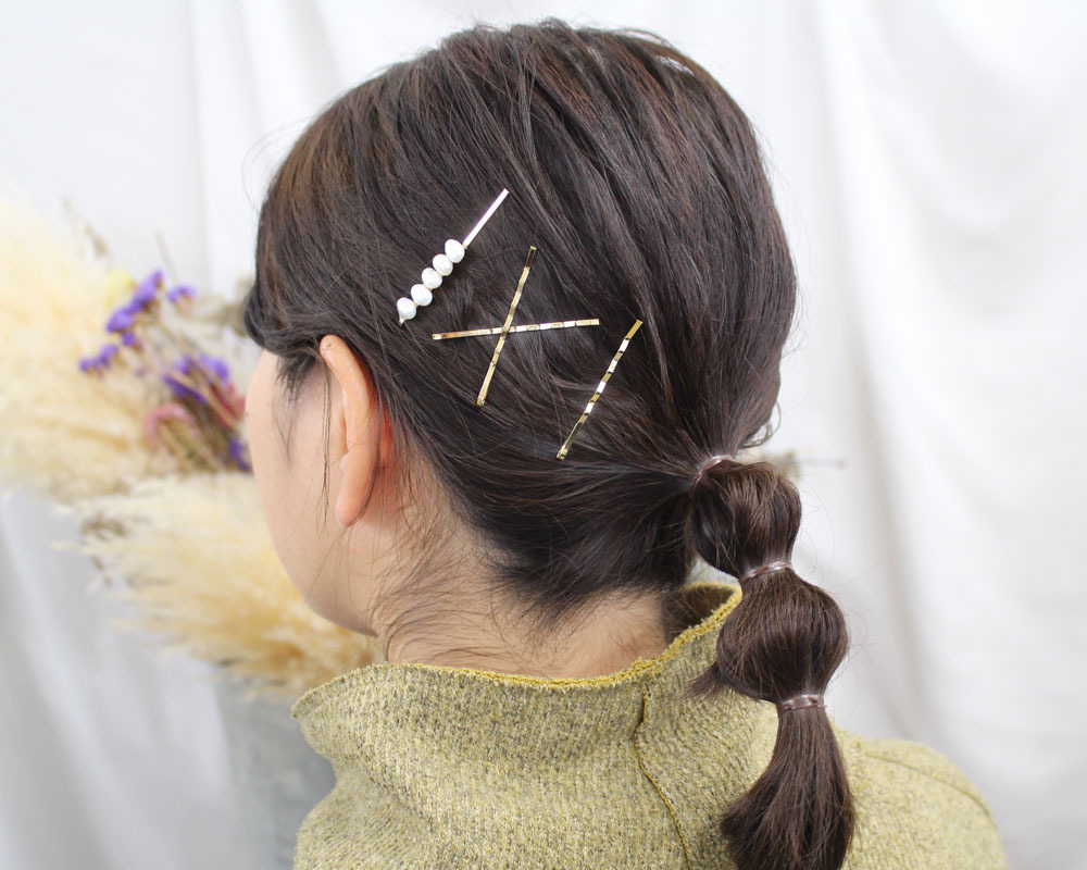 Farbe  淡水珍珠髮夾SET