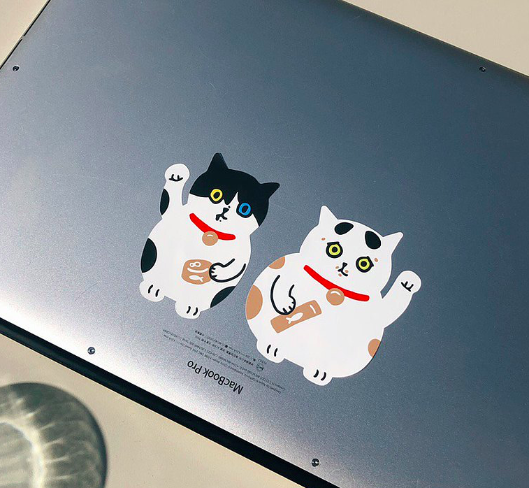 招財貓防水大貼紙 2入｜superB studio