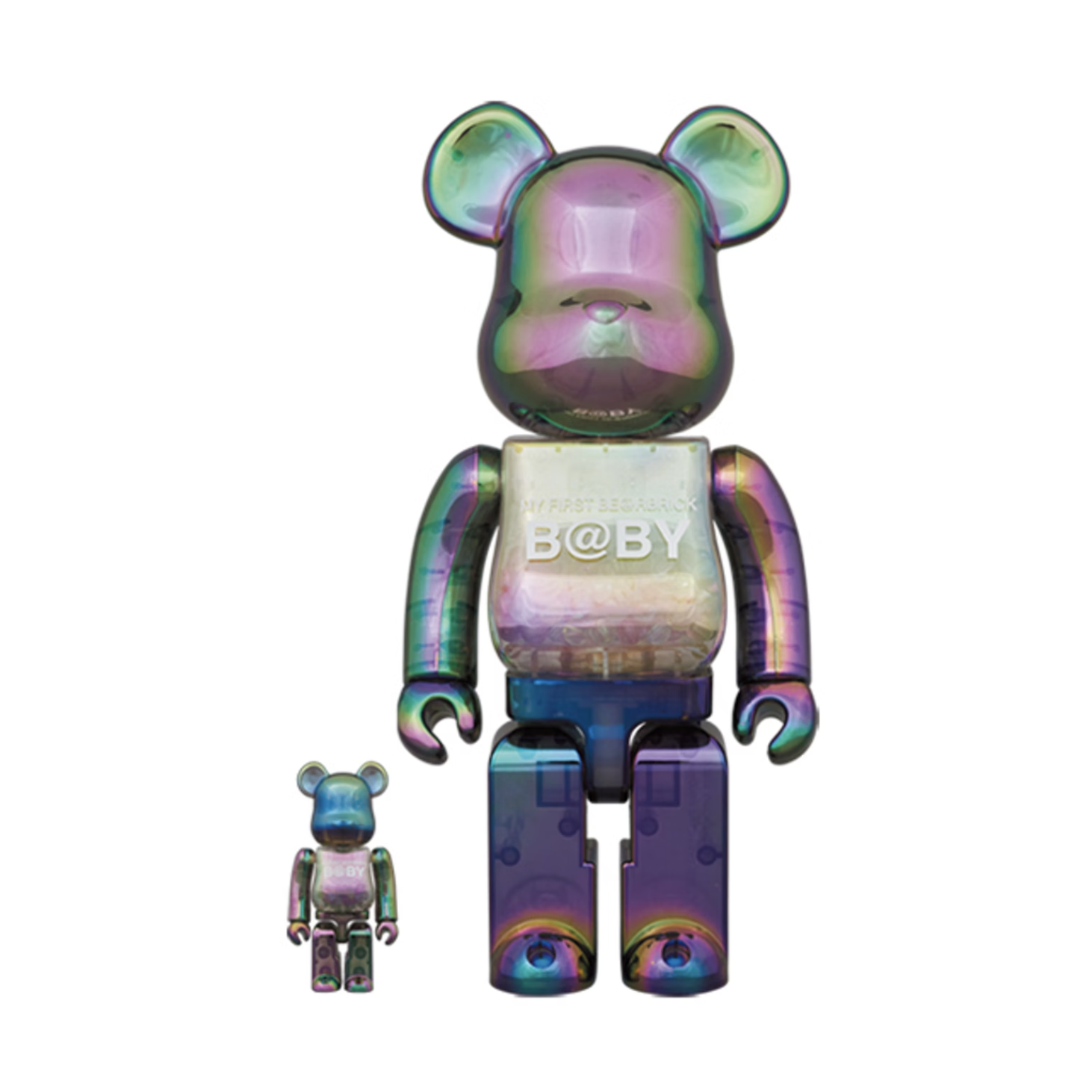 BE@RBRICK MY FIRST B@BY CLEAR BLACK CHROME VER. 電鍍炫彩 千秋 400%+100%