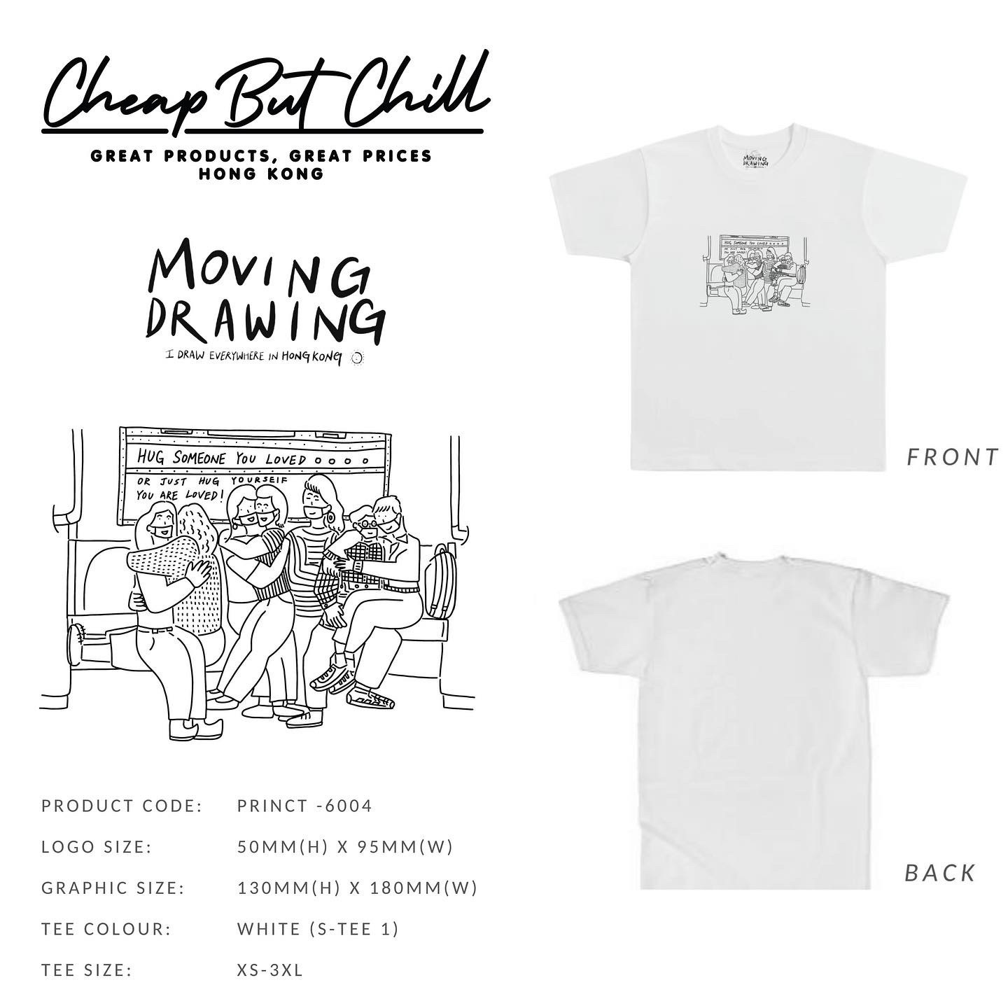 SOLD OUT ❞ 聯乘設計!! ✦ Moving Drawing X CheapbutChill Hug Tee