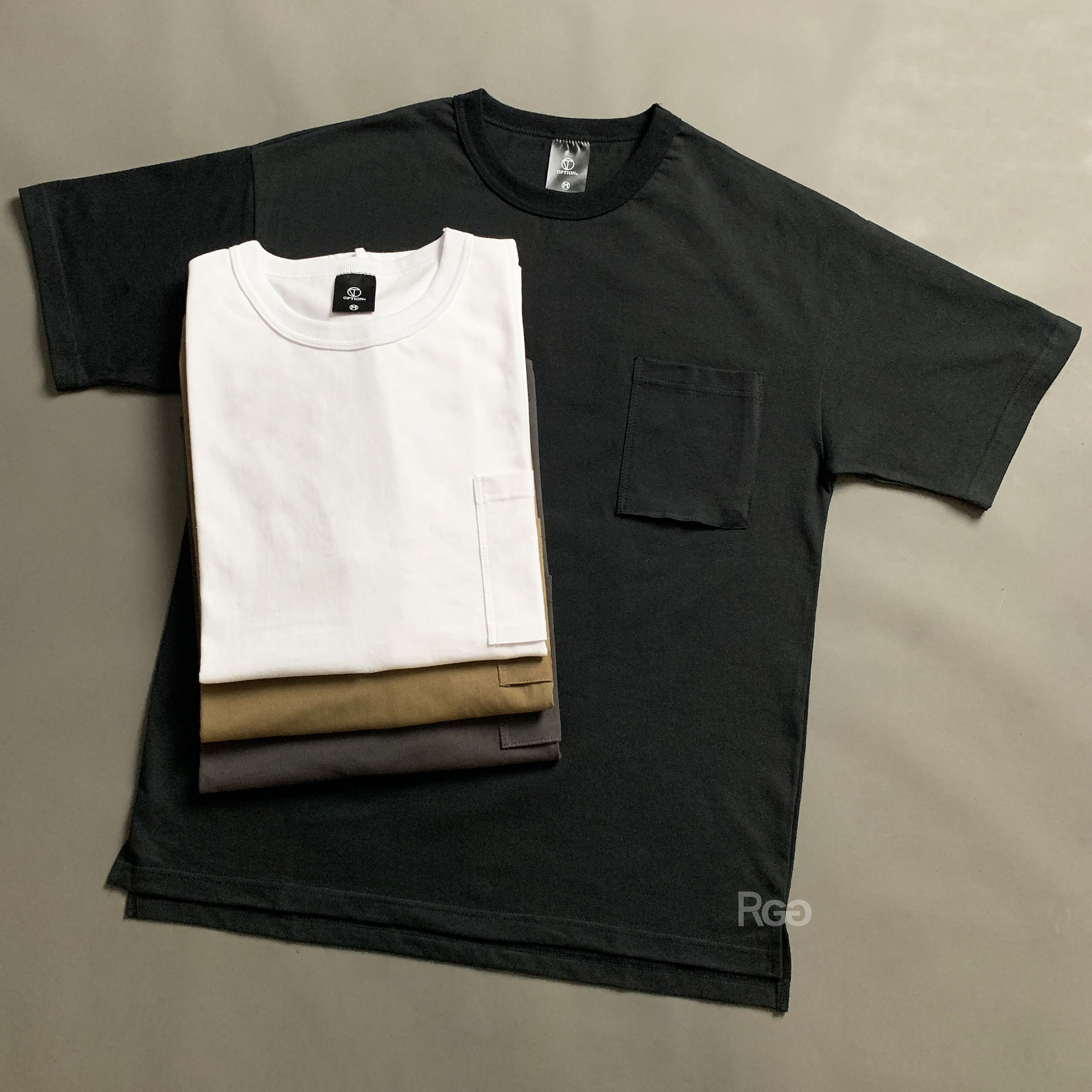 #21117 16支 開衩 前短後長 口袋 短T