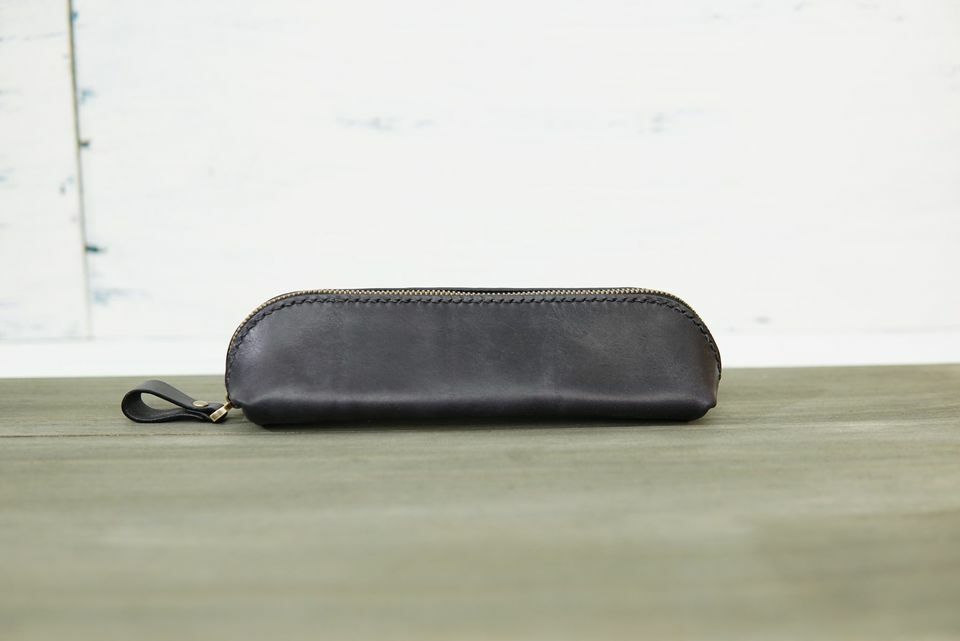 黑色 手工皮革筆袋｜M.seed