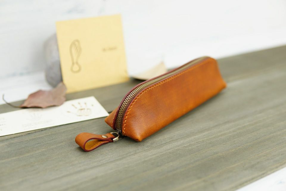 蜜茶棕 手工皮革筆袋｜M.seed