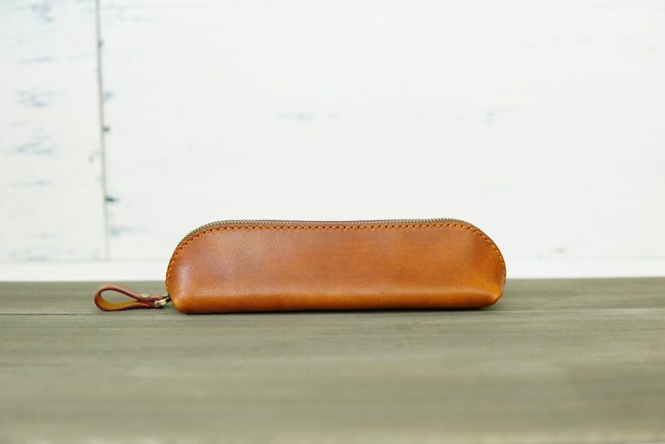 蜜茶棕 手工皮革筆袋｜M.seed